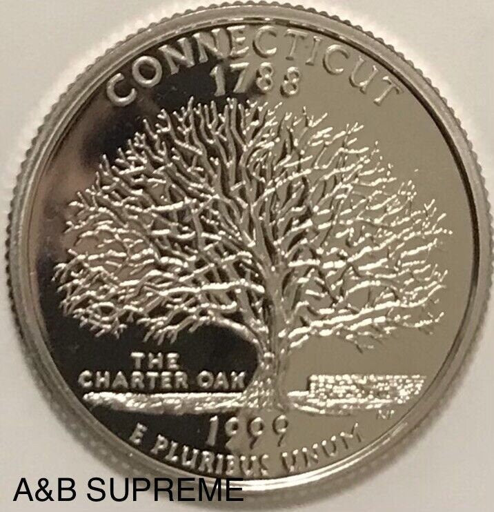 1999 S State Quarter Connecticut Deep Cameo Clad Gem Proof