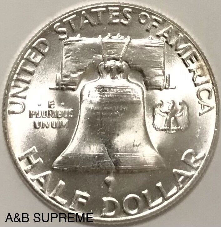 1955 Franklin Half Dollar Gem Bu Uncirculated 90% Silver