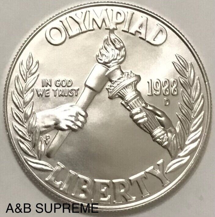 1988 D Seoul Olympic Gem Bu Commemorative Dollar 90% Silver