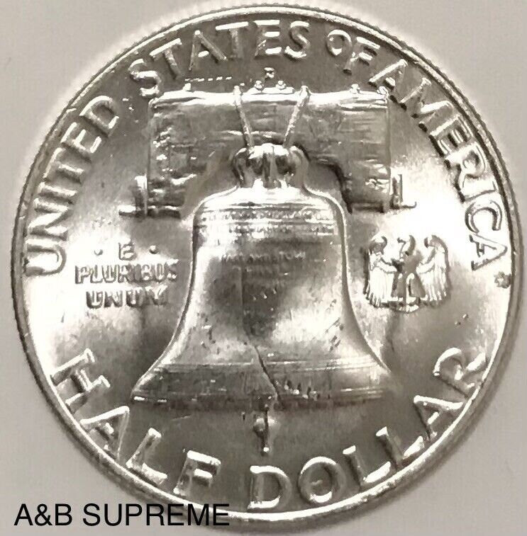 1957 D Franklin Half Dollar Gem Bu Uncirculated 90% Silver