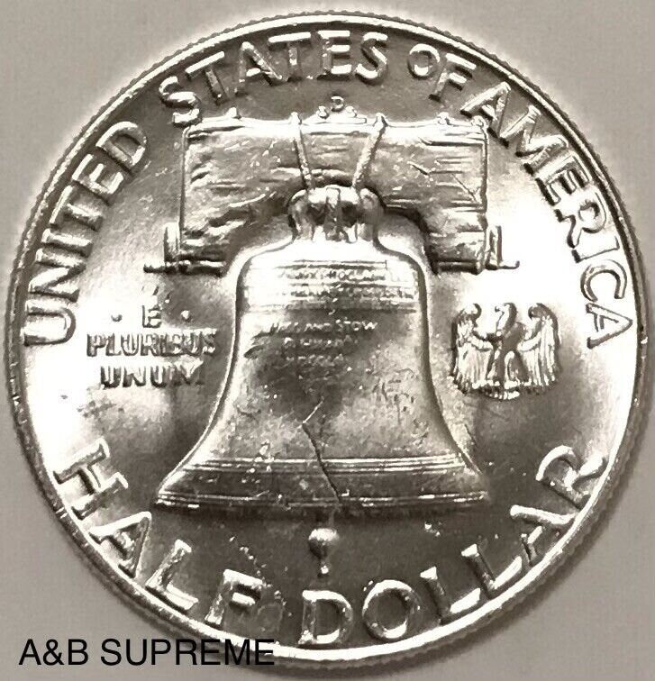 1953 D Franklin Half Dollar Gem Bu Uncirculated 90% Silver