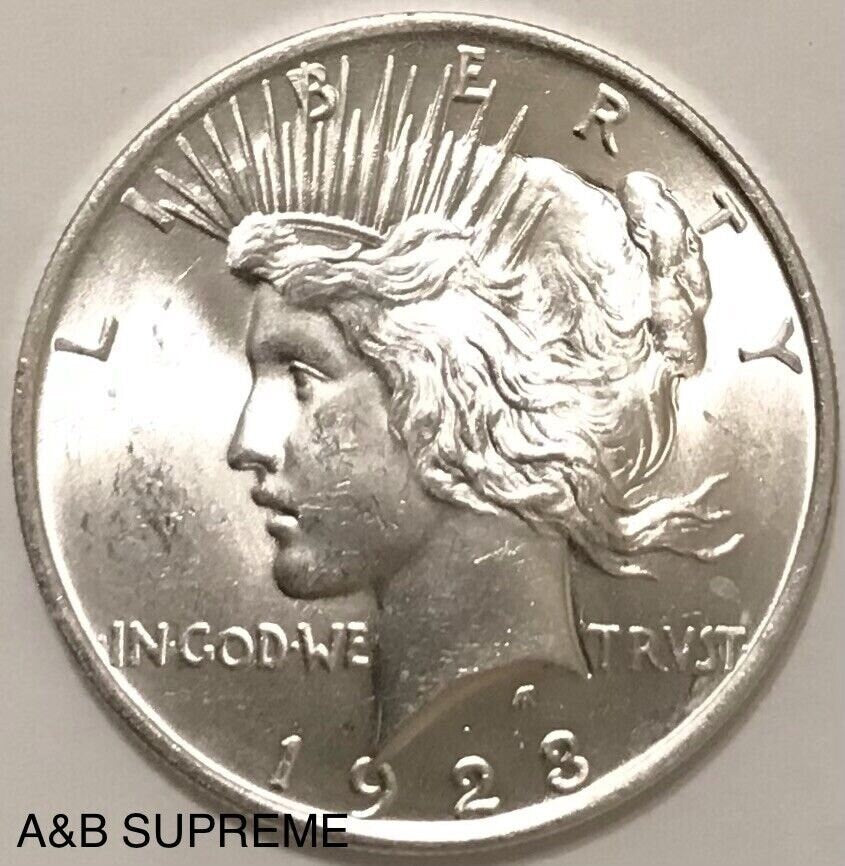 1923 Peace Dollar Gem Bu Uncirculated 90% Silver