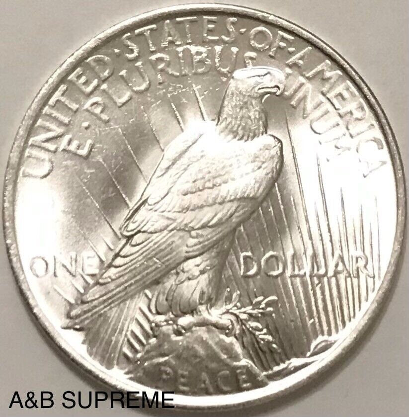 One (1) 1921-1935 Peace Dollar Gem Bu Uncirculated 90% Silver