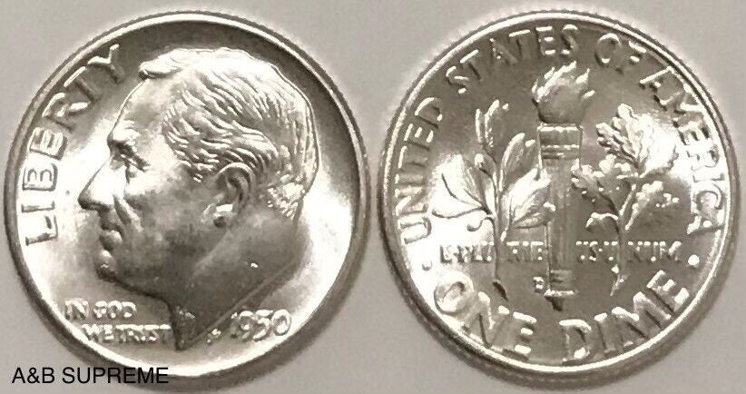 2) 1946-1964 Roosevelt Dimes Gem Bu Uncirculated 90% Silver