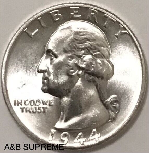 1944 P* Washington Quarter Superb Gem Bu MS* Fresh From Original Roll*