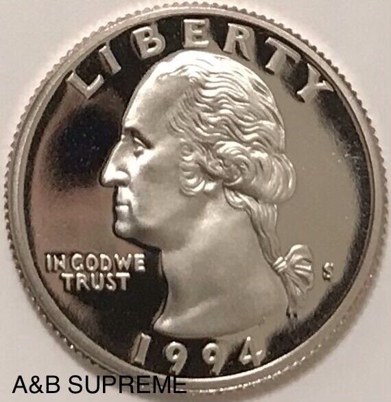 1994 S Washington Quarter Dollar Clad Cameo Gem Proof