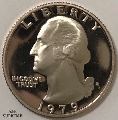 1979 S Washington Quarter Dollar Type 1 Filled S Clad Gem Proof