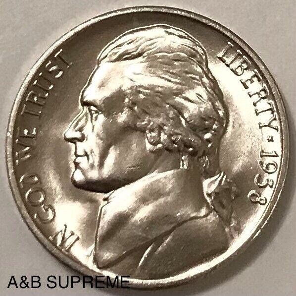 1938 Jefferson Nickel Gem Bu Uncirculated First Year Of Issue