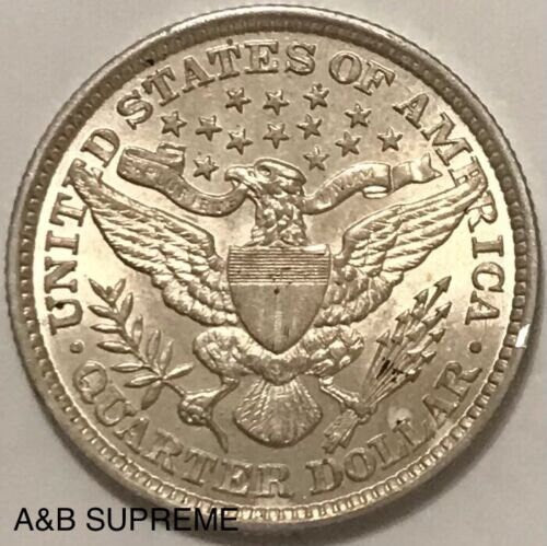 1892 Barber Quarter Bu-Gem Uncirculated 90% Silver