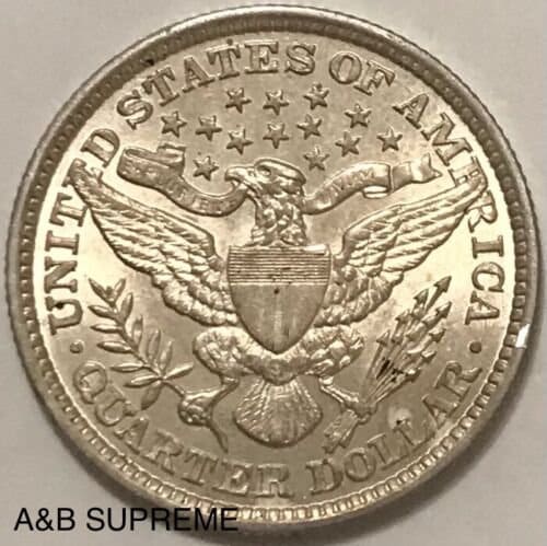 1892 Barber Quarter Bu-Gem Uncirculated 90% Silver