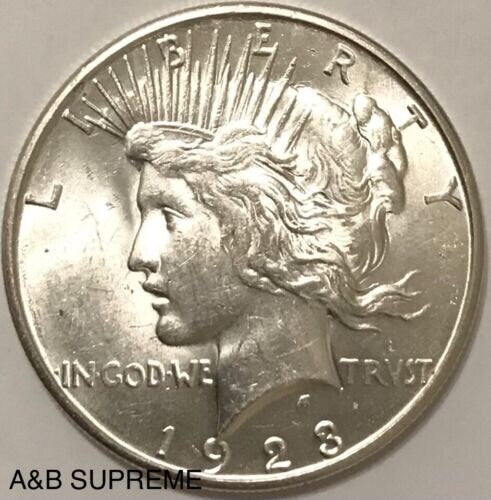1923 S Peace Dollar Strong Mint Luster Gem Bu Uncirculated 90% Silver