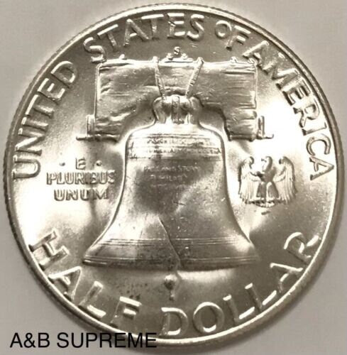 1952 S Franklin Half Dollar Gem Bu Uncirculated 90% Silver