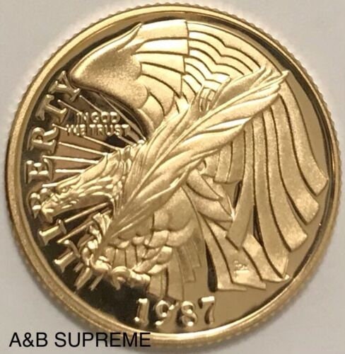 1987 W 5 Dollar Gold Coin Constitution Commemorative Superb Gem Cameo Proof