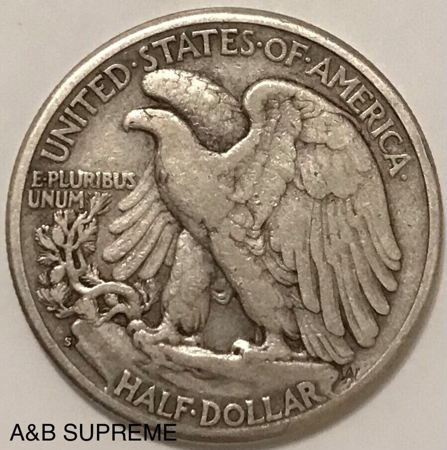 1933 S Walking Liberty Half Dollar Very Fine VF 90% Silver