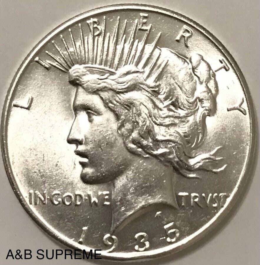 1935 Peace Dollar Strong Mint Luster Gem Bu Uncirculated 90% Silver