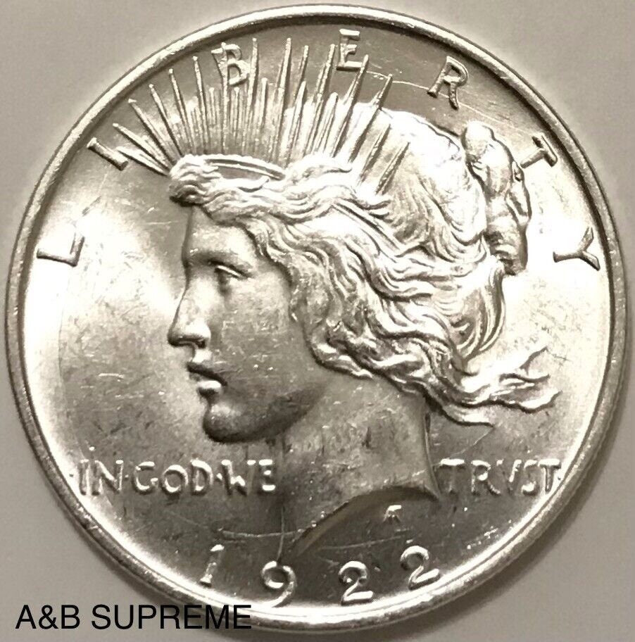 1922 D Peace Dollar Strong Mint Luster Gem Bu Uncirculated 90% Silver
