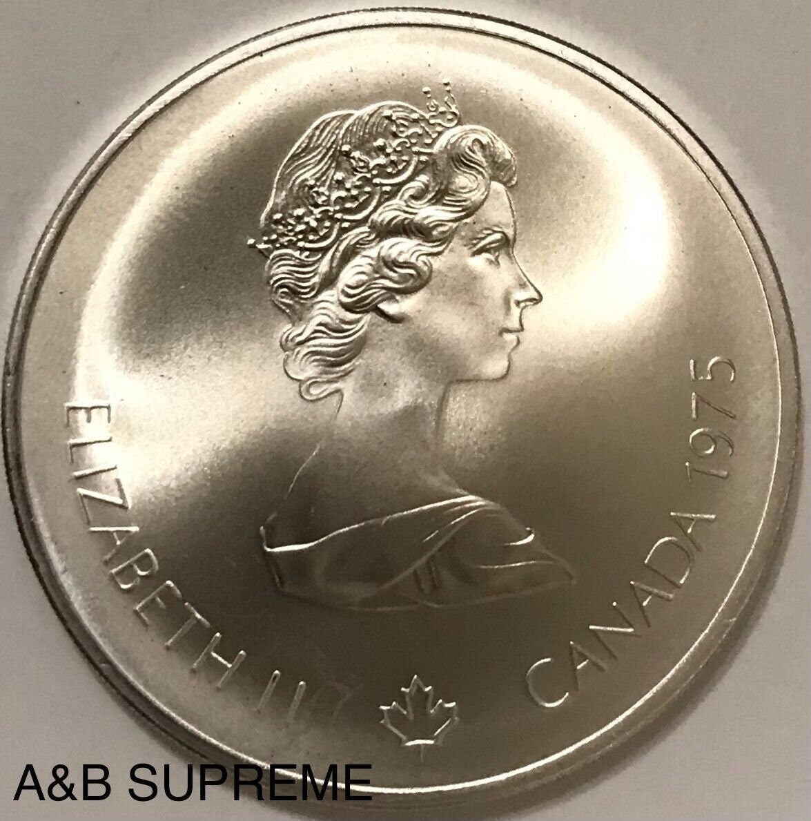 1976 Canada Olympiade XXI Olympiad 10 Dollar Large 1.7 Oz Coin Gem Bu 92.5% Silver