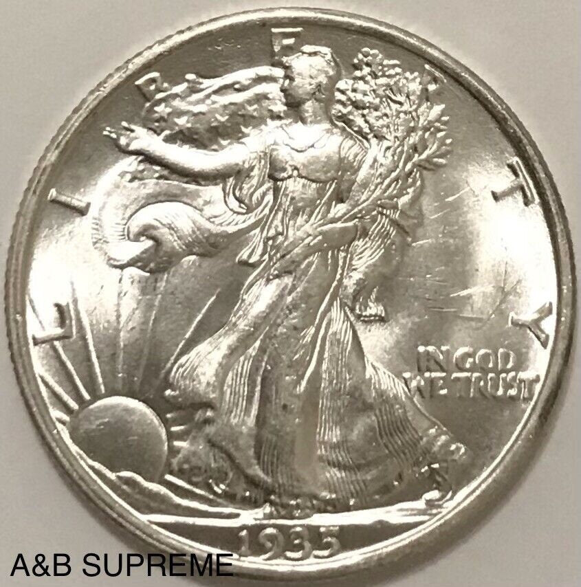 1935 Walking Liberty Half Dollar Gem Bu Uncirculated 90% Silver