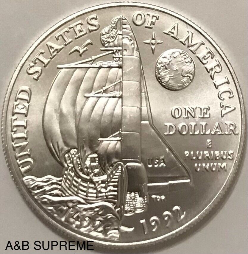 1992 D Columbus Quincentenary Commemorative Gem Bu Uncirculated Dollar 90% Silver