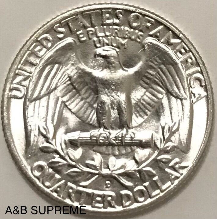1956 D Washington Quarter Gem Bu Uncirculated 90% Silver