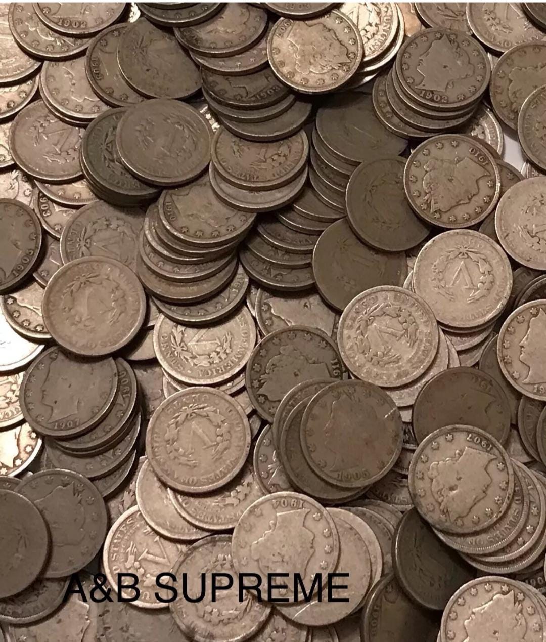 Huge Collection Of 100 Liberty V Nickels Good To Fine Estate Sale Lot