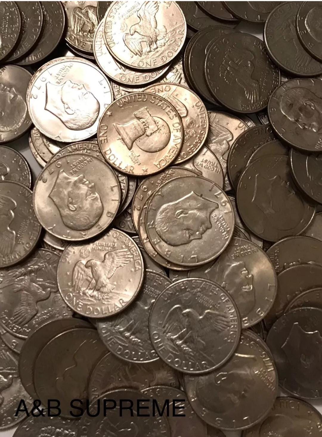 HUGE Lot of 100 AU-BU Uncirculated Eisenhower Dollar 1971-1978 Mixed Dates From Estate Hoard