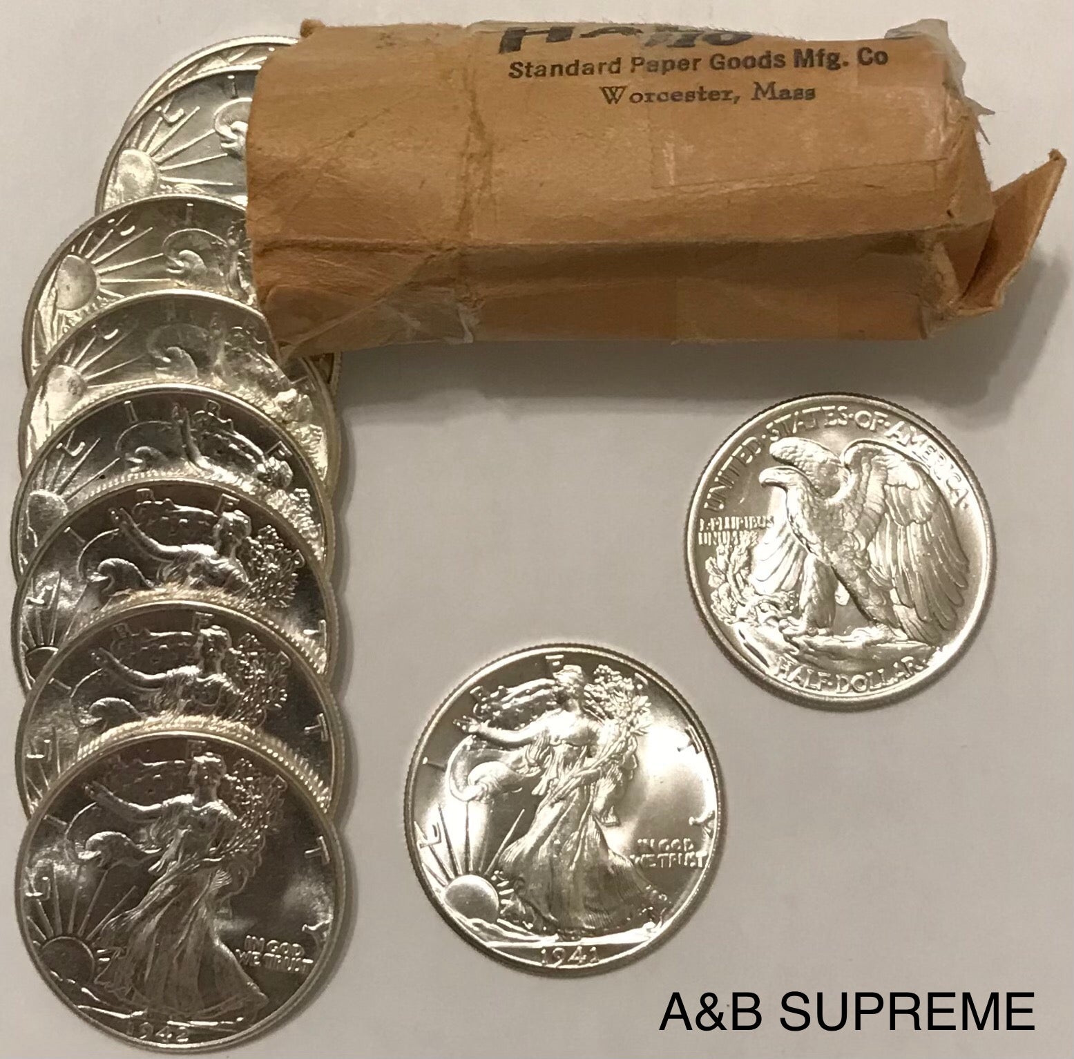(1) WALKING LIBERTY HALF DOLLAR FROM OBW ROLL ESTATE HOARD CHOICE-GEM BU UNCIRCULATED 90% SILVER