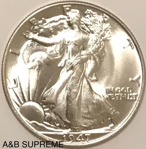 (1) WALKING LIBERTY HALF DOLLAR FROM OBW ROLL ESTATE HOARD CHOICE-GEM BU UNCIRCULATED 90% SILVER