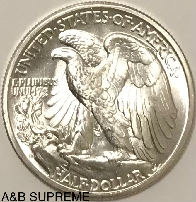 (1) WALKING LIBERTY HALF DOLLAR FROM OBW ROLL ESTATE HOARD CHOICE-GEM BU UNCIRCULATED 90% SILVER