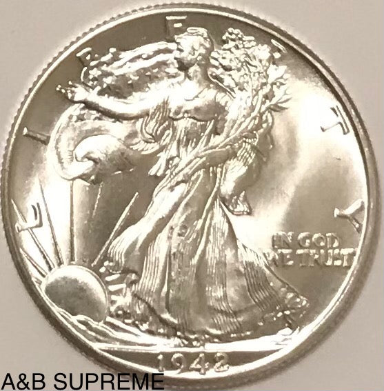 (1) WALKING LIBERTY HALF DOLLAR FROM OBW ROLL ESTATE HOARD CHOICE-GEM BU UNCIRCULATED 90% SILVER