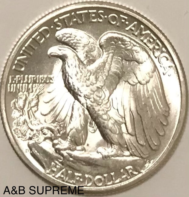 (1) WALKING LIBERTY HALF DOLLAR FROM OBW ROLL ESTATE HOARD CHOICE-GEM BU UNCIRCULATED 90% SILVER