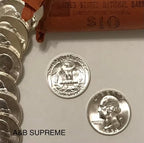 One (1) 1932-1964 Washington Quarter From OBW Roll Estate Hoard Choice-Gem Bu Uncirculated 90% Silver