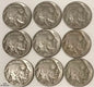 Buffalo Nickels With Dates 9 Per Lot Grab Bag