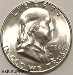 1954 S Franklin Half Dollar Gem Bu Uncirculated 90% Silver