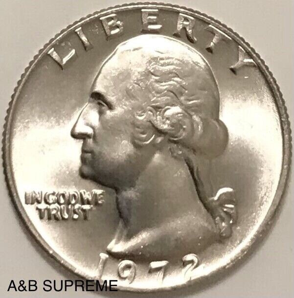 1972 Washington Quarter Dollar Gem Bu Uncirculated