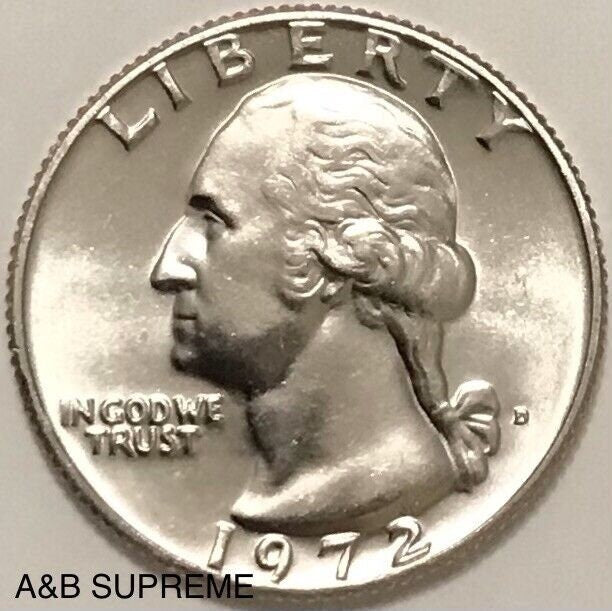 1972 D Washington Quarter Dollar Gem Bu Uncirculated
