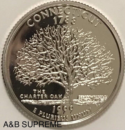 1999 S State Quarter Connecticut Deep Cameo Clad Gem Proof