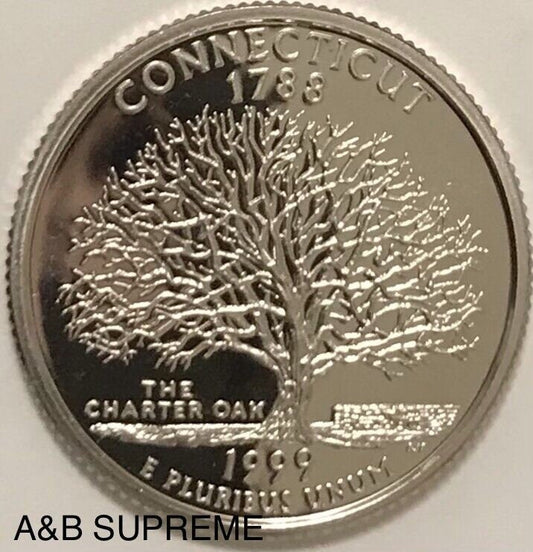 1999 S State Quarter Connecticut Deep Cameo Clad Gem Proof