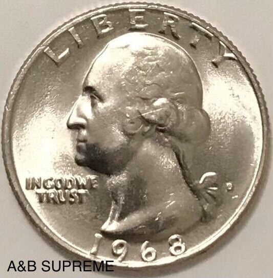1968 D Washington Quarter Dollar Gem Bu Uncirculated