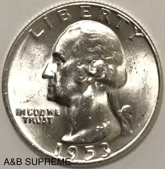 1953 D/D Rpm Washington Quarter Rare D Over D Repunched Mint Mark Gem Bu *145
