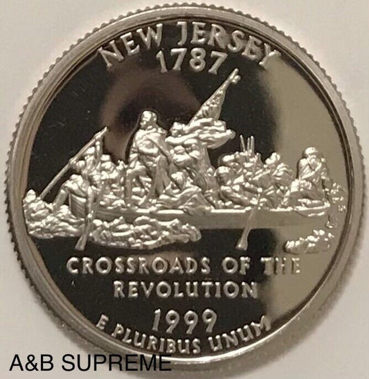 1999 S State Quarter New Jersey Deep Cameo Clad Gem Proof