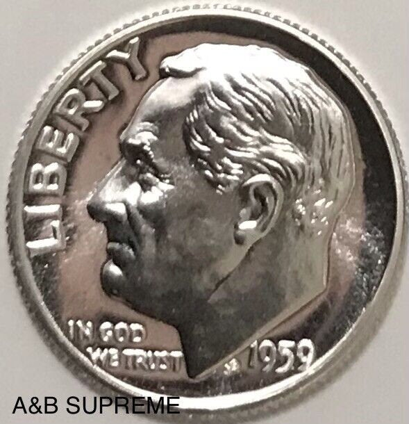 1959 Roosevelt Dime Gem Proof 90% Silver