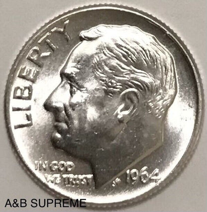2) 1946-1964 Roosevelt Dimes Gem Bu Uncirculated 90% Silver