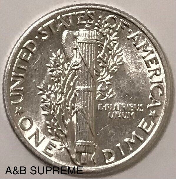 1) Mercury Dime Au-Bu Uncirculated 90% Silver