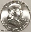 1954 Franklin Half Dollar Uncirculated Gem Bu 90% Silver