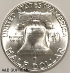 1954 Franklin Half Dollar Uncirculated Gem Bu 90% Silver