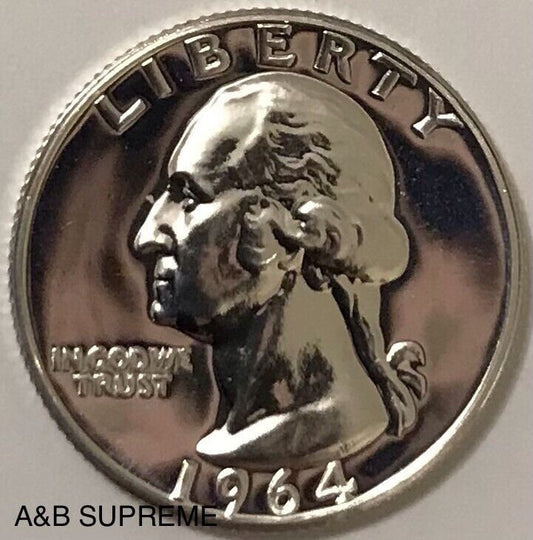 1964 Washington Quarter Gem Proof 90% Silver