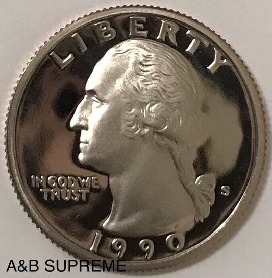1990 S Washington Quarter Dollar Clad Gem Proof