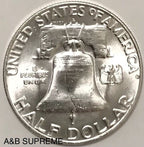1957 D Franklin Half Dollar Gem Bu Uncirculated 90% Silver
