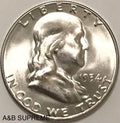 1954 S Franklin Half Dollar Gem Bu Uncirculated 90% Silver